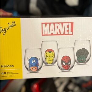 Marvel Heroes Stemless Drinking Glasses Set